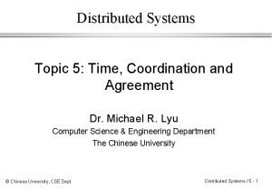 Coordination and agreement in distributed system