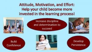 Attitude Motivation and Effort Help your child become