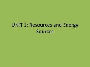 Meaning of energy resources
