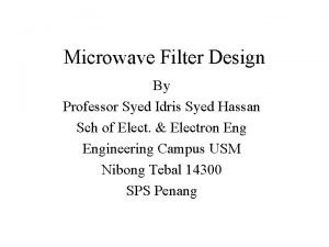 Microwave filter design