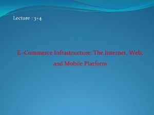 Ecommerce infra structure