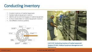 Medical equipment inventory list