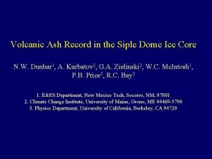 Volcanic Ash Record in the Siple Dome Ice