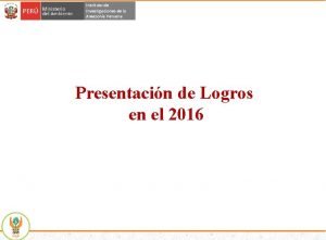 Instituto de Investigaciones de la Amazona Peruana Presentacin