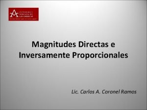 Magnitudes directas o inversamente proporcionales