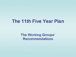 11th five year plan