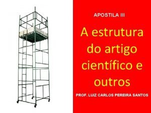 APOSTILA III A estrutura do artigo cientfico e