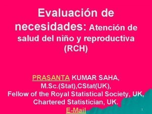 Evaluacin de necesidades Atencin de salud del nio