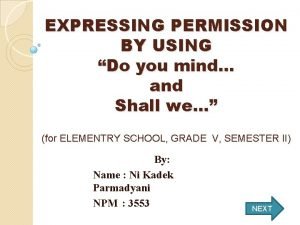 Expressing permission