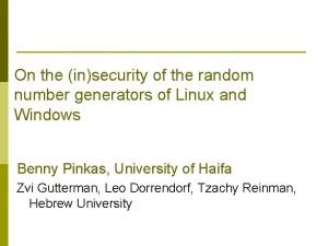 On the insecurity of the random number generators