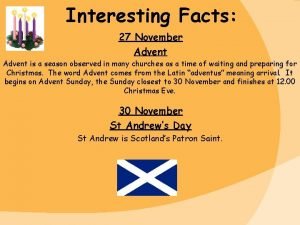 Advent facts