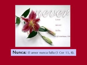 Nunca El amor nunca falla 1 Cor 13