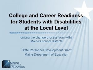 College and Career Readiness for Students with Disabilities