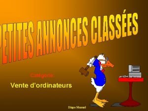 Catgorie Vente dordinateurs Diapo Manuel VENDRE PC de