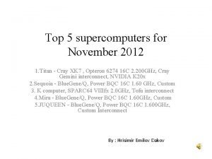 Top 5 supercomputers