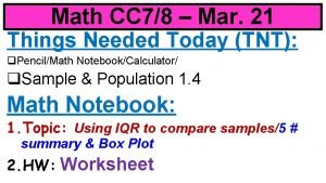 Math CC 78 Mar 21 Things Needed Today