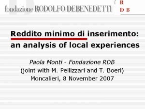 Reddito minimo di inserimento an analysis of local