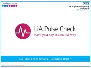 Li A Pulse Check Results Executive Report Optimise