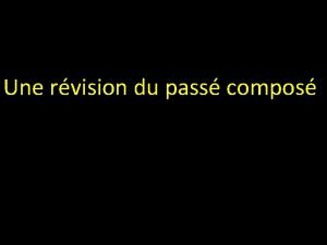 Passe compose phrases