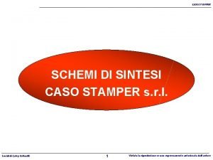 CASO STAMPER SCHEMI DI SINTESI CASO STAMPER s