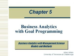 Business analytics goal