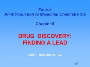 Patrick An Introduction to Medicinal Chemistry 3e Chapter