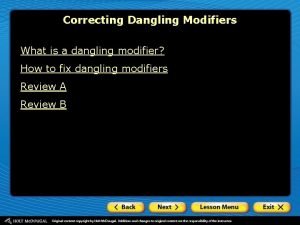 Correcting dangling modifiers