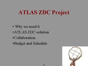 ATLAS ZDC Project Why we need it ATLAS