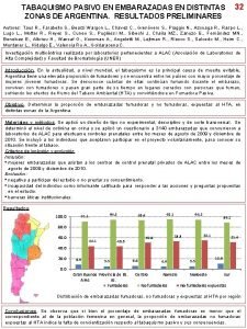 TABAQUISMO PASIVO EN EMBARAZADAS EN DISTINTAS ZONAS DE