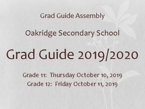 Oakridge secondary school