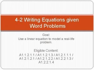 Writing linear equations from word problems
