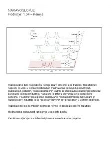 NARAVOSLOVJE Podroje 1 04 Kemija Raziskovalno delo na