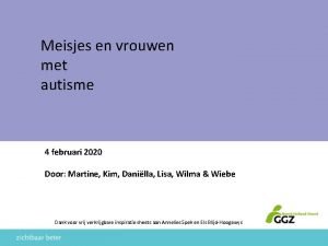 Meisjes en vrouwen met autisme 4 februari 2020