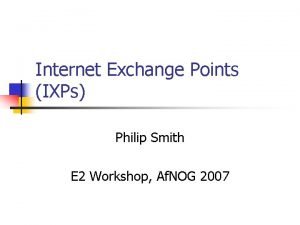 Example of internet exchange point