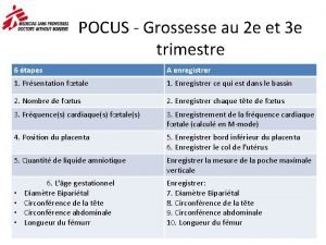 POCUS Grossesse au 2 e et 3 e