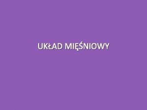 UKAD MINIOWY 1 Funkcje ukadu miniowego Organizm czowieka