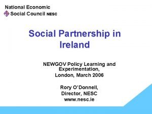National Economic Social Council NESC Social Partnership in
