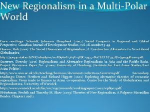 The new regionalism