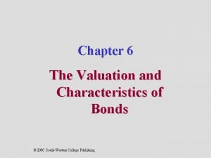 Characteristics of bonds