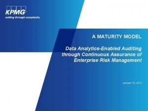 Internal audit data analytics maturity model