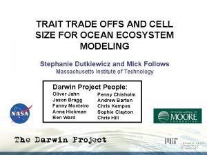 TRAIT TRADE OFFS AND CELL SIZE FOR OCEAN