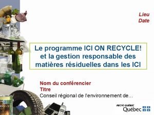 Certification ici on recycle