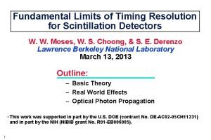 Fundamental Limits of Timing Resolution for Scintillation Detectors