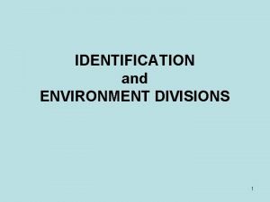 Environment division in cobol