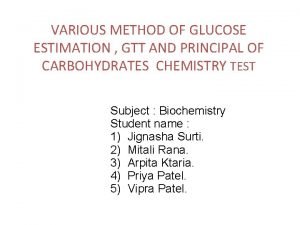 Glucose tolerance curve