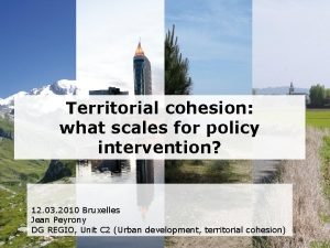 Territorial cohesion what scales for policy intervention 12