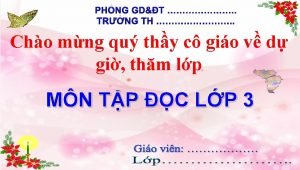 TP C GING QU HNG Thanh Tnh c