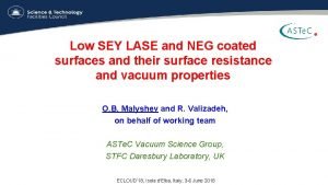 Low SEY LASE and NEG coated surfaces and