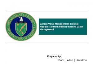 Earned value management tutorial Earned value management tutorial
