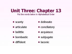 Chapter 13 ten words in context